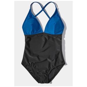 Halara Color Block Crisscross Backless One Piece Swimsuit